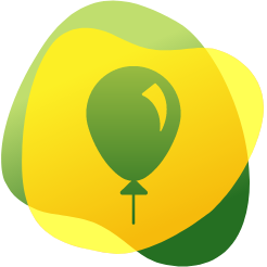 Ikona ar balonu, lai simbolizētu spiedienu, kas var veidoties vēdera dobumā un izraisīt spazmas